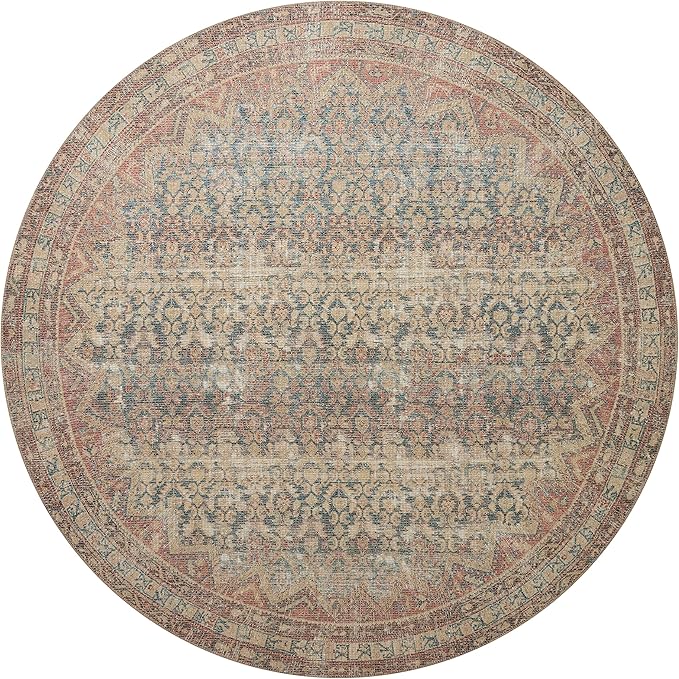Loloi Angela Rose Aubrey Collection AUB-03 Ocean/Spice 2'-6" x 12'-0", .19" Pile Height, Runner Rug