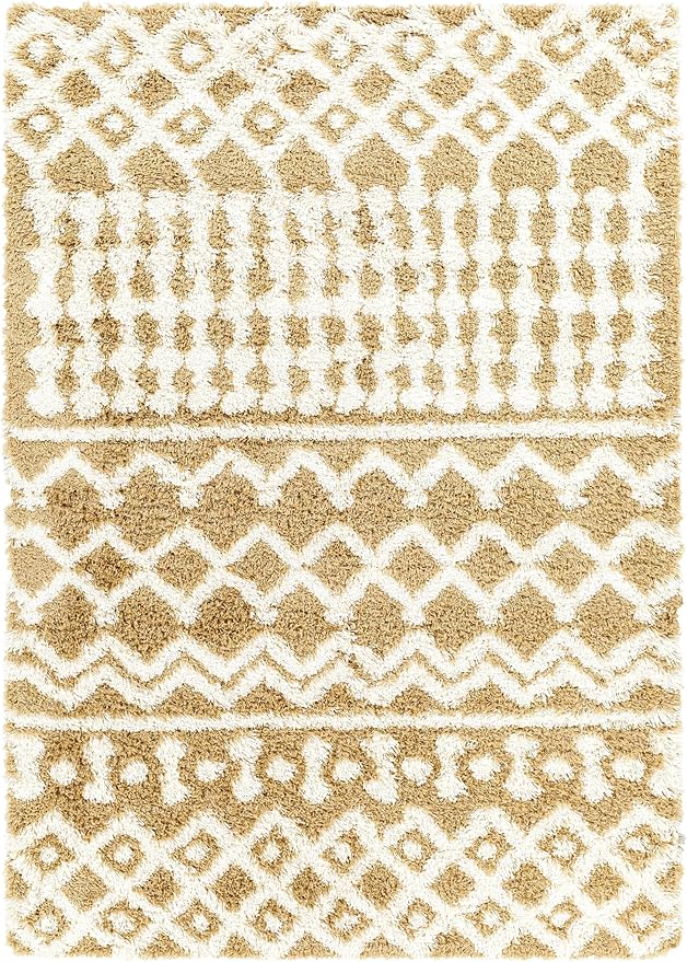 Livabliss Hapsburg Moroccan Shag Area Rug,6'7" x 9'6",Camel