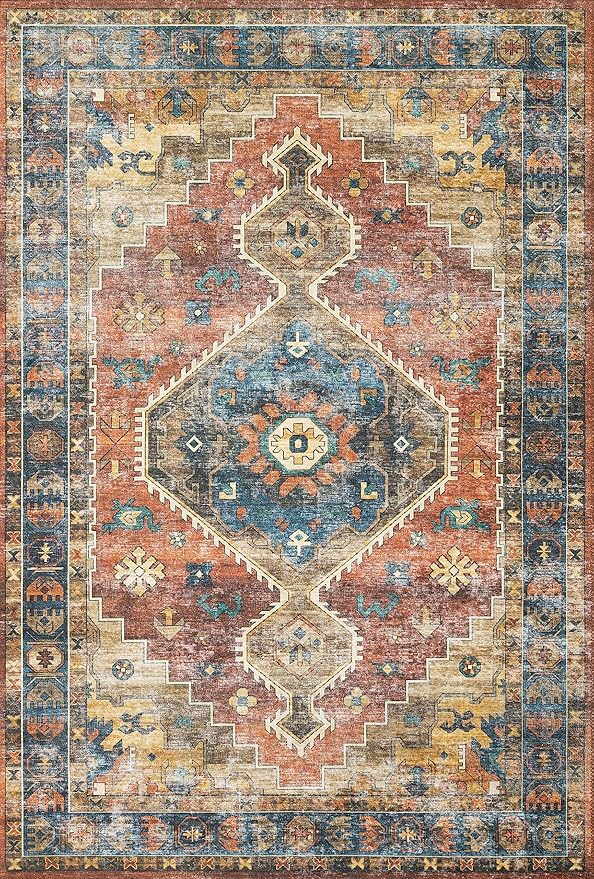 Loloi Skye Collection SKY-11 Rust/Blue 9'-0" x 12'-0" Area Rug