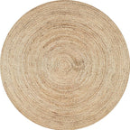 nuLOOM 5 Round Rigo Jute Hand Woven Area Rug, Natural, Solid Farmhouse Design, Natural Fiber, For Bedroom, Living Room, Dining Room, Hallway, Office, Kitchen, Entryway