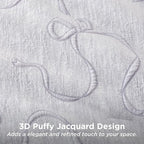 Bedsure Twin Size Comforter Set, Light Purple Boho Tufted Bed Set, 3D Puffy Jacquard Bedding Twin Size, 2 Pieces, 1 Farmhouse Shabby Chic Embroidery Comforter with Bow Pattern & 1 Pillow Case