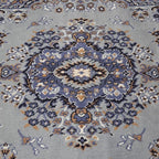 Home Dynamix Premium Sakarya Traditional Medallion Border Area Rug, Silver, 7'8"x10'7" Rectangle