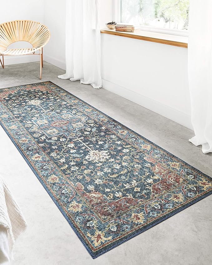 Loloi II Skye Collection SKY-08 Denim/Brick 7'-6" x 9'-6" Area Rug
