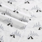 Eddie Bauer - Queen Sheets, Cotton Flannel Bedding Set, Brushed For Extra Softness, Cozy Home Decor (Dog Friends White, Queen)