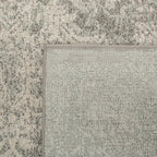 SAFAVIEH Evoke Collection Area Rug - 9' Square, Silver & Ivory, Distressed Design, Non-Shedding & Easy to Clean, Ideal for Living Room, Bedroom, Dining Space (EVK256S)