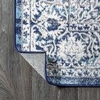 JONATHAN Y Modern Vintage Medallion Navy/Light Gray Indoor Area Rug, 9x12, Country, Floral, Easy-Cleaning for Living Room, Bedroom, Kitchen, Pet Friendly, Non-Shedding (MDP100B-9)