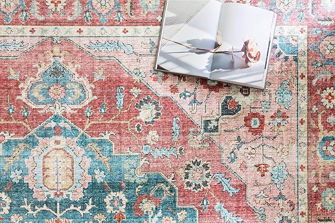Loloi Skye Collection SKY-05 Brick/Ocean 6'-0" x 6'-0" Round Area Rug