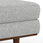 SIMPLIHOME Morrison Mid-Century Modern 89 inch Wide Sofa with Ottoman Set in Mist Grey Woven-Blend Fabric for the Living Room and Family Room