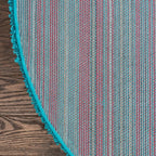 Unique Loom Solid Shag Collection Area Rug (5' 1" Round, Turquoise)
