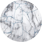 SAFAVIEH Craft Collection Area Rug - 5'3" Round, Ivory Grey & Blue, Modern Abstract Design, Non-Shedding & Easy Care, Ideal for High Traffic Areas in Living Room, Bedroom (CFT877M)