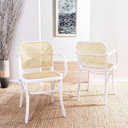 Safavieh Home Keiko White and Natural Cane Dining Chair