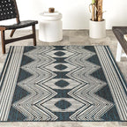 nuLOOM 5' x 8' Outdoor Tribal Geometric Area Rug, Stain Resistant, Weather Resistant, High Traffic, Patio, Balcony, Outside, Ranya Turquoise