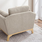 VANOMi Large-Sized Accent Chair, Thick Cushion Bedroom Reading Chair, Comfortable Living Room Single Sofa， Boucle Camel