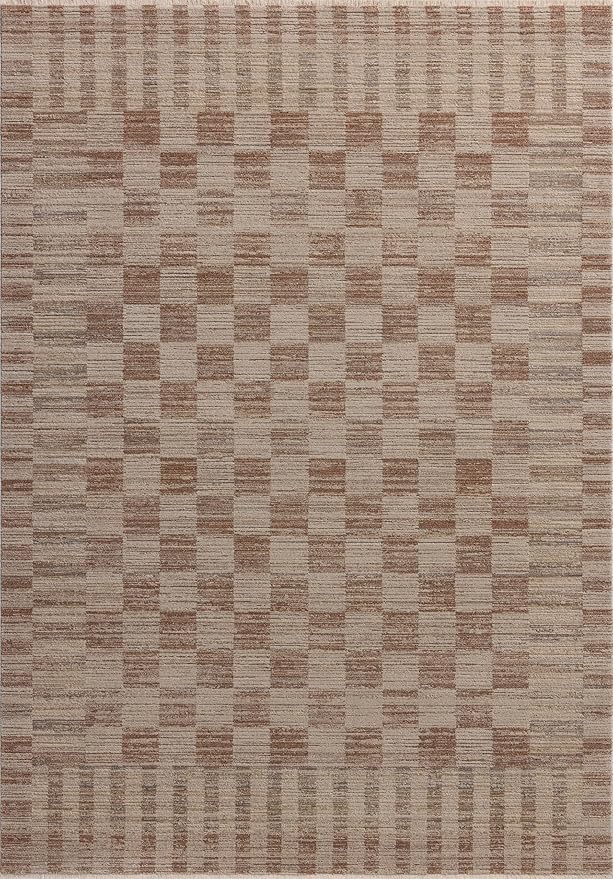 Loloi Amber Lewis Cali Collection CIL-06 Brick/Natural 11'-6" x 15'-7", .25" Pile Height, Area Rug