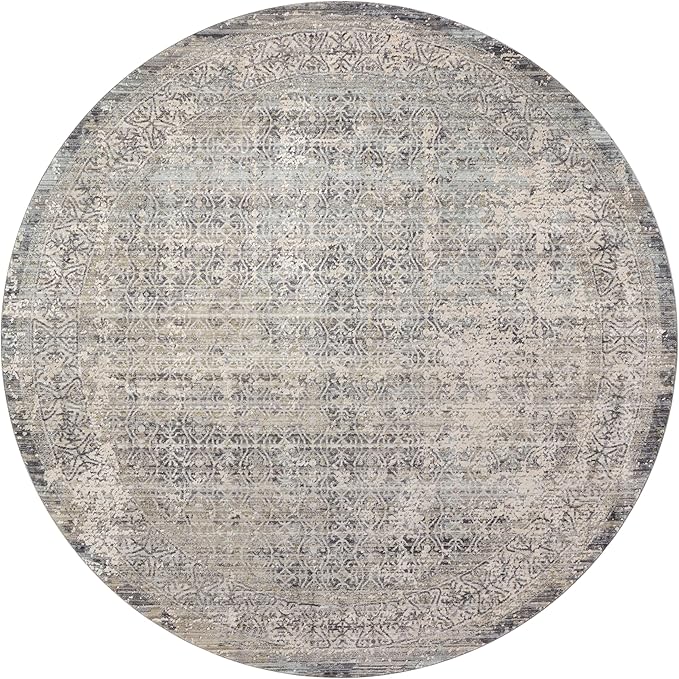 Loloi Amber Lewis Alie Collection ALE-04 Sky/Stone 5'-3'' x 7'-9'', .13'' Pile Height, Area Rug