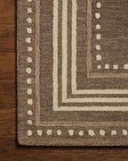 Loloi Chris Loves Julia Alfie Collection ALF-02 Bark/Natural 2'-6" x 7'-6" Runner Rug Wool Neutral Living Bedroom Dining Carpet