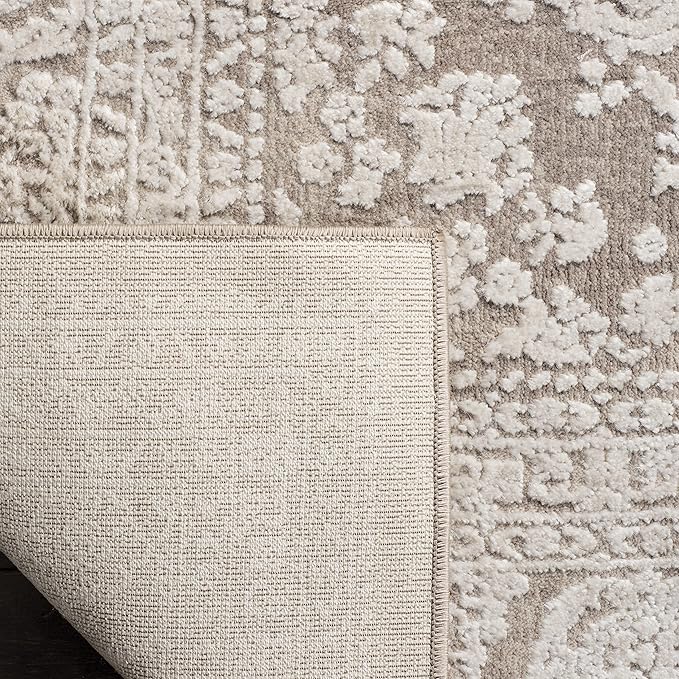 SAFAVIEH Area Rug 3' Square - Reflection Collection - Beige & Cream, Non-Shedding & Easy Cleaning, Ideal for Entryway, Living Room, Bedroom (RFT668A)