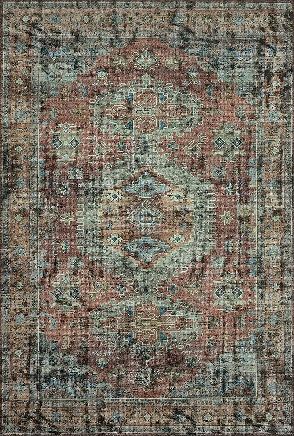 Loloi II Skye Collection SKY-07 Terracotta/Sky 2'-6" x 7'-6" Runner Rug
