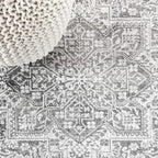 JONATHAN Y Modern Vintage Medallion Light Gray Runner Rug, 2x8, Country, Floral, Easy-Cleaning for Living Room, Bedroom, Kitchen, Pet Friendly, Non-Shedding (MDP100A-28)
