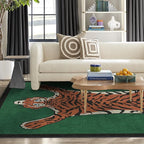 RUGGABLE x Jonathan Adler Washable Modern Area Rug – Tiger Emerald 5x7, Stain-Resistant, Non-Slip – Medium Machine Washable Rugs for Living Room, Bedroom, Hallway, Entryway & Office–with Standard Pad