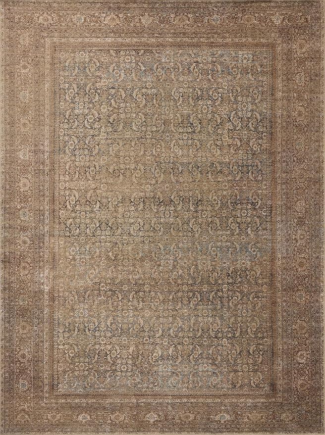 Loloi Amber Lewis Cambria Collection CBR-07 Ocean/Bark 2'-3" x 3'-9" Accent Rug Jute, Neutral, Vintage Style, Antique Tone, Living, Bedroom, Dining, Carpet