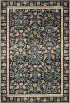 Loloi Rifle Paper Co. Eden Collection EDE-02 Mughal Garden Black 2'-3" x 3'-9" Accent Rug feat. CloudPile™