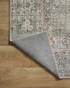 Loloi Chris Loves Julia Jules Collection JUL-08 Emerald/Antique Ivory 2'-0'' x 5'-0'', .13" Pile Height, Accent Rug