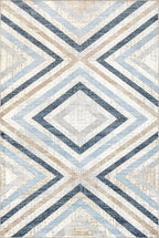 nuLOOM Akari Transitional Diamond Machine Washable Area Rug, 7'10" x 10', Blue