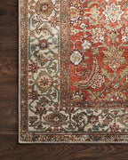 Loloi Layla Collection LAY-05 Ocean/Multi 5'-0" x 7'-6" .13" Thick Area Rug, Soft, Durable, Vintage Inspired, Distressed, Low Pile, Non-Shedding, Easy Clean, Printed, Living Room Rug