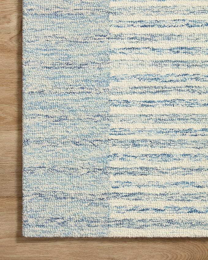 Loloi Chris Loves Julia Chris Collection CHR-01 Ivory/Denim 7'-9'' x 9'-9'', .50" Pile Height, Area Rug