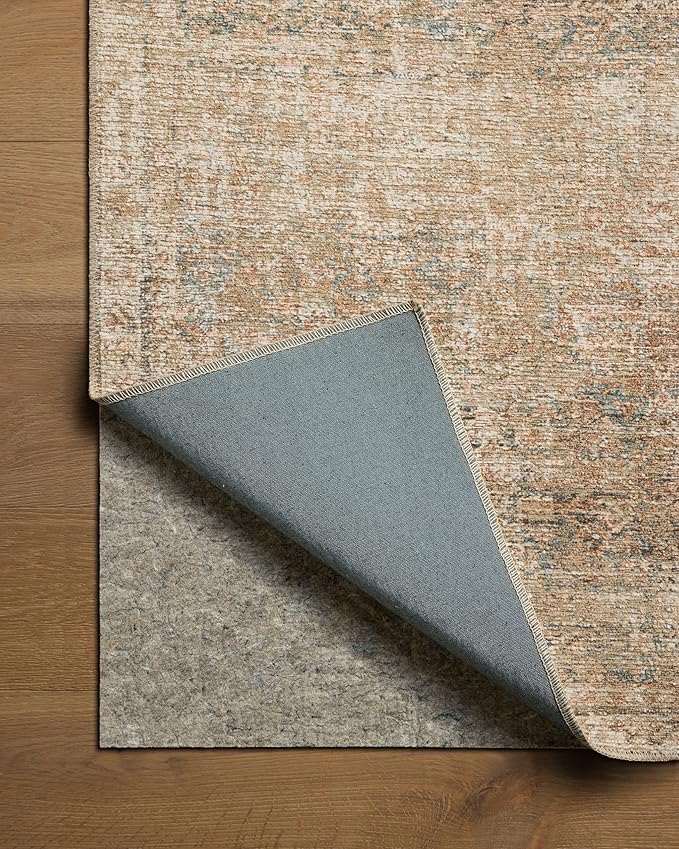 Loloi Amber Lewis Cambria Collection CBR-08 Ocean/Brick 2'-6" x 7'-6" Runner Rug Jute, Neutral, Vintage Style, Antique Tone, Living, Bedroom, Dining, Carpet