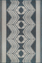 nuLOOM 4' x 6' Outdoor Tribal Geometric Area Rug, Stain Resistant, Weather Resistant, High Traffic, Patio, Balcony, Outside, Ranya Turquoise
