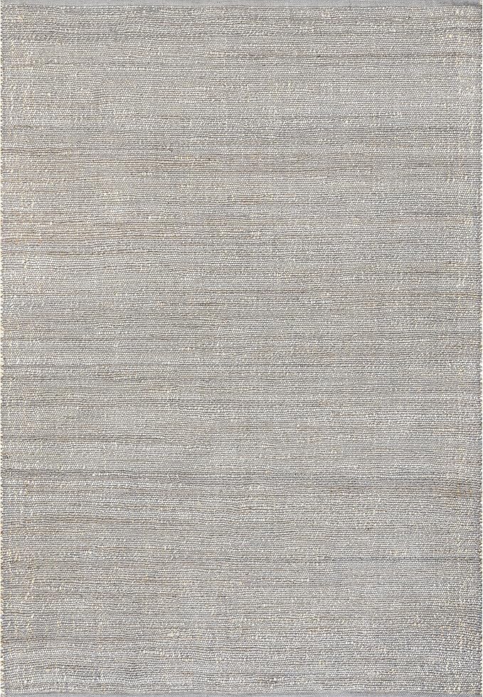 nuLOOM 6' Round Elfriede Jute & Cotton Hand Woven Area Rug, Elfriede Grey, Solid Rustic Farmhouse Style, Weaved Design, Natural Fiber, for Bedroom, Living Room, Dining Room, Hallway, Office, Entryway