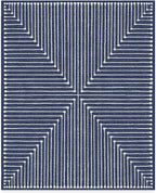 RUGGABLE x Jonathan Adler Machine Washable Modern Area Rug – Inkdrop Lapis Blue 8x10, Stain-Resistant, Non-Slip – Large Rugs for Living Room, Bedroom, Hallway, Entryway & Office–with Standard Pad
