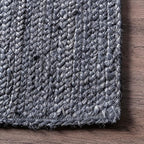 nuLOOM Oval 3x5 Rigo Jute Hand Woven Area Rug, Navy, Solid Farmhouse Design, Natural Fiber, For Bedroom, Living Room, Dining Room, Hallway, Office, Kitchen, Entryway