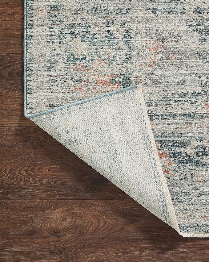 Loloi Magnolia Home by Joanna Gaines Millie Collection MIE-01 Blue/Multi 11'-6" x 15'-7", .25" Pile Height, Area Rug