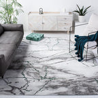 SAFAVIEH Craft Collection Area Rug - 6'7" Square, Grey & Green, Modern Abstract Design, Non-Shedding & Easy Care, Ideal for High Traffic Areas in Living Room, Bedroom (CFT877Y)