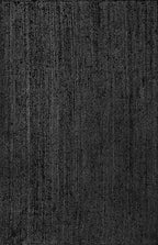 nuLOOM 4x6 Rigo Jute Hand Woven Area Rug, Black, Solid Farmhouse Design, Natural Fiber, For Bedroom, Living Room, Dining Room, Hallway, Office, Kitchen, Entryway