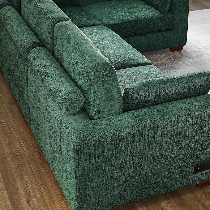 VANOMi Large Modular Sectional Sofa, Oversized Couch with Charging Station, Cloud Couch Deep Seat Sofa with Thick Cushion, Convertible Sectional Couches for Living Room Office Apartment