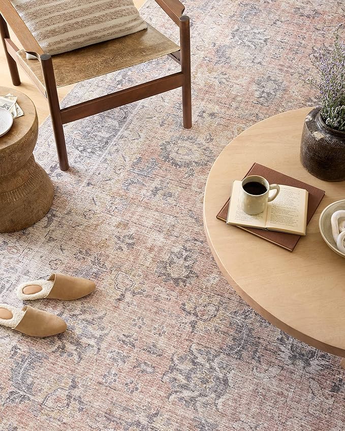 Loloi Skye Collection SKY-01 Blush/Grey 2'-0" x 5'-0" Accent Rug