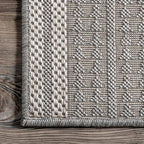 nuLOOM 7' Square Outdoor Tribal Geometric Area Rug, Stain Resistant, Weather Resistant, High Traffic, Patio, Balcony, Outside, Ranya Light Grey