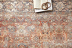 Loloi Layla Collection LAY-02 Spice/Marine 2'-6" x 7'-6" .13" Thick Runner Rug, Soft, Durable, Vintage Inspired, Distressed, Low Pile, Non-Shedding, Easy Clean, Printed, Living Room Rug