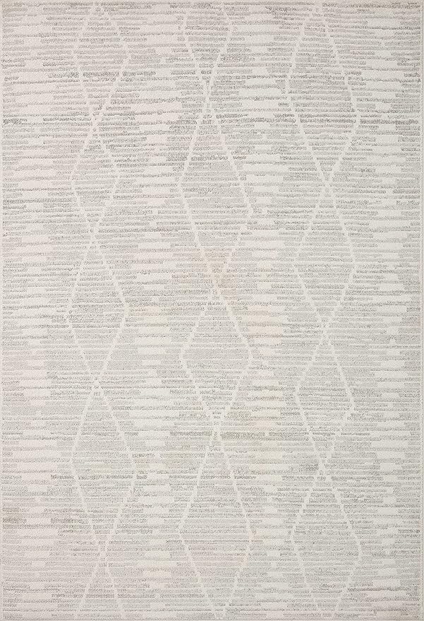 Loloi Kamala Collection KAM-02 Ivory/Silver 2'-7" x 8'-0" Runner Rug