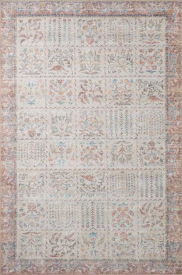 Loloi Rifle Paper Co. Maison Collection MAO-08 Cream 3'-0" x 3'-0" Round, .19" Pile Height, Accent Rug