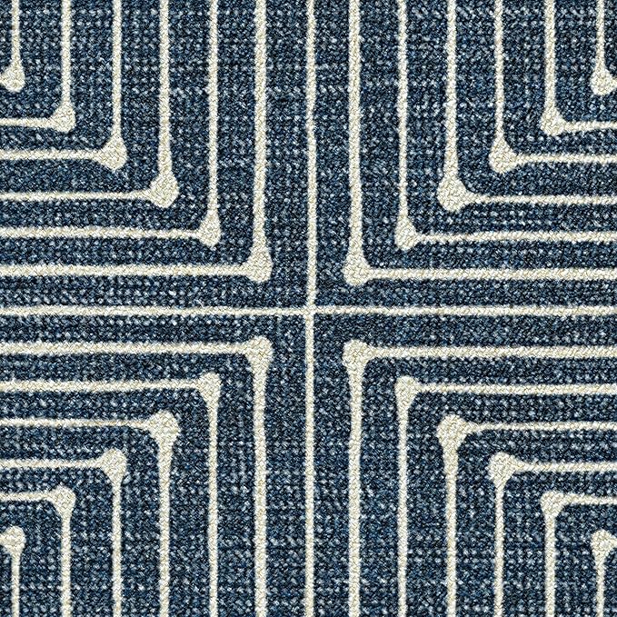 RUGGABLE x Jonathan Adler Machine Washable Modern Area Rug – Inkdrop Lapis Blue 3x5, Stain-Resistant, Non-Slip – Small Rugs for Living Room, Bedroom, Hallway, Entryway & Office–with Standard Pad