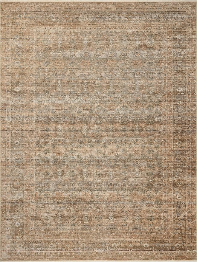 Loloi Amber Lewis Molly Collection MOL-06 Gold/Blue 3'-0" x 5'-0" Low Pile Accent Rug
