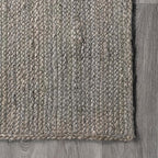 nuLOOM 5x8 Rigo Jute Hand Woven Area Rug, Grey, Solid Farmhouse Design, Natural Fiber, For Bedroom, Living Room, Dining Room, Hallway, Office, Kitchen, Entryway
