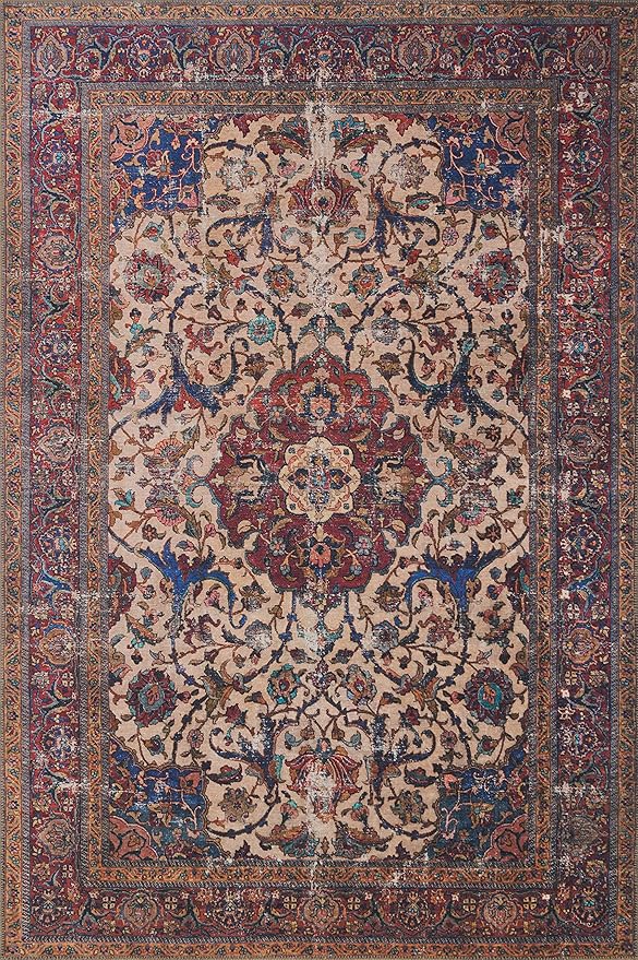 Loloi Loren Collection LQ-11 Sand/Multi 5'-0" x 7'-6" Area Rug