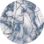 SAFAVIEH Craft Collection Area Rug - 5'3" Round, Grey & Blue, Modern Abstract Design, Non-Shedding & Easy Care, Ideal for High Traffic Areas in Living Room, Bedroom (CFT877L)