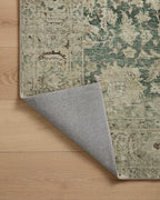 Loloi Magnolia Home by Joanna Gaines Sinclair Collection SIN-05 Jade/Sand 7'-6" x 9'-6", .25" Pile Height, Machine Washable, Area Rug